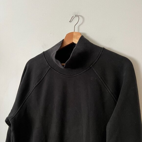 Athleta Cozy Karma Funnel Neck Sweatshirt Black Women's Size Large - Picture 4 of 9